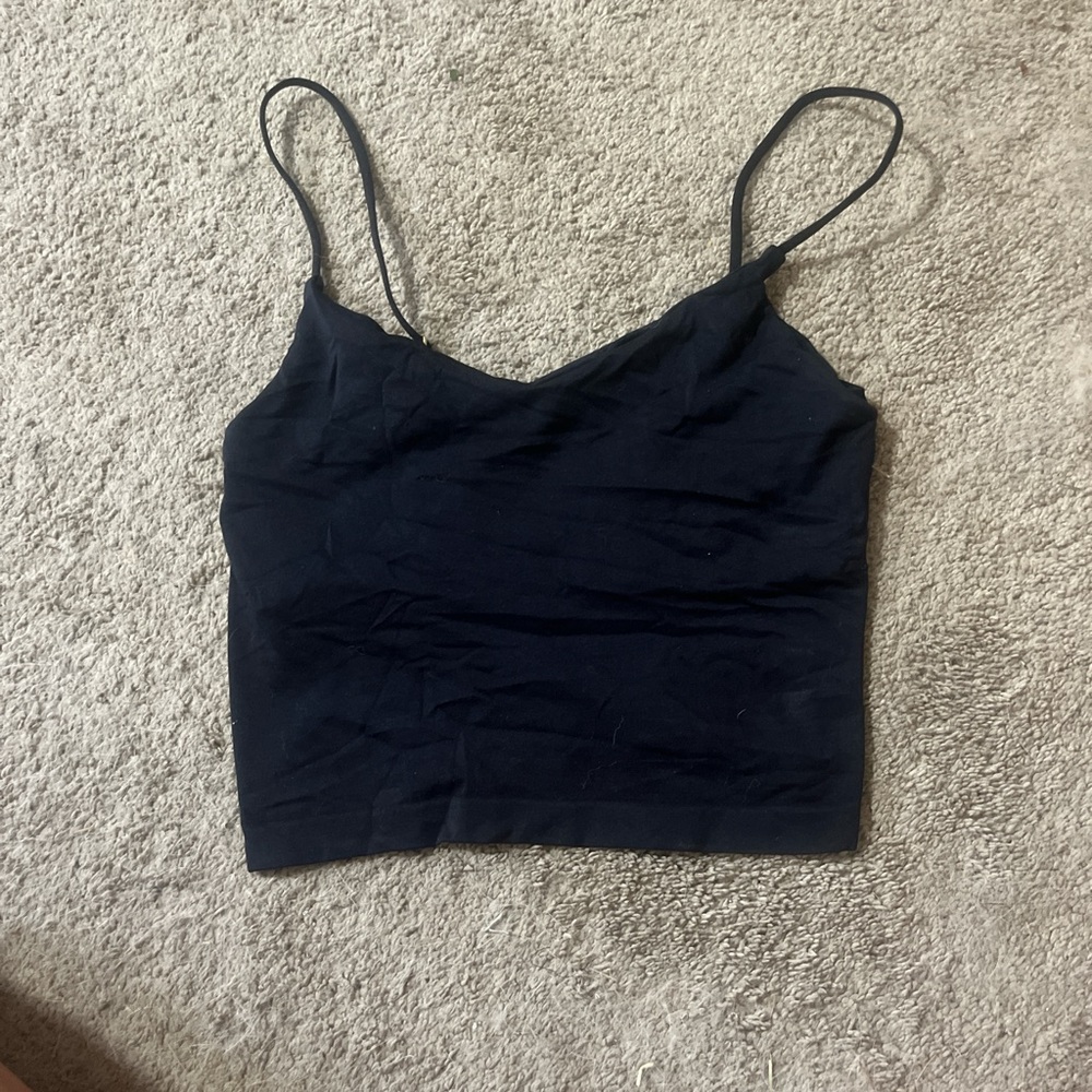 Anthropologie Black Fitted Camisole Crop Top